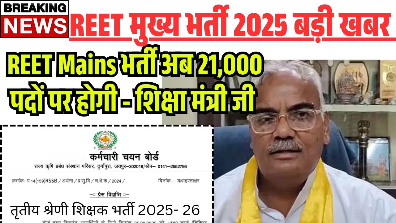 REET Mains 3rd Grade Post Increase 2025