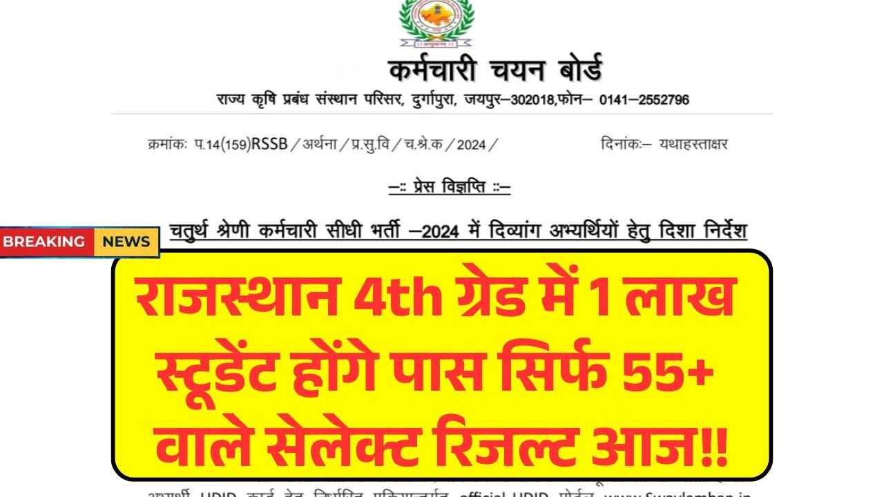 Rajasthan 4th Grade Exam Update 2025